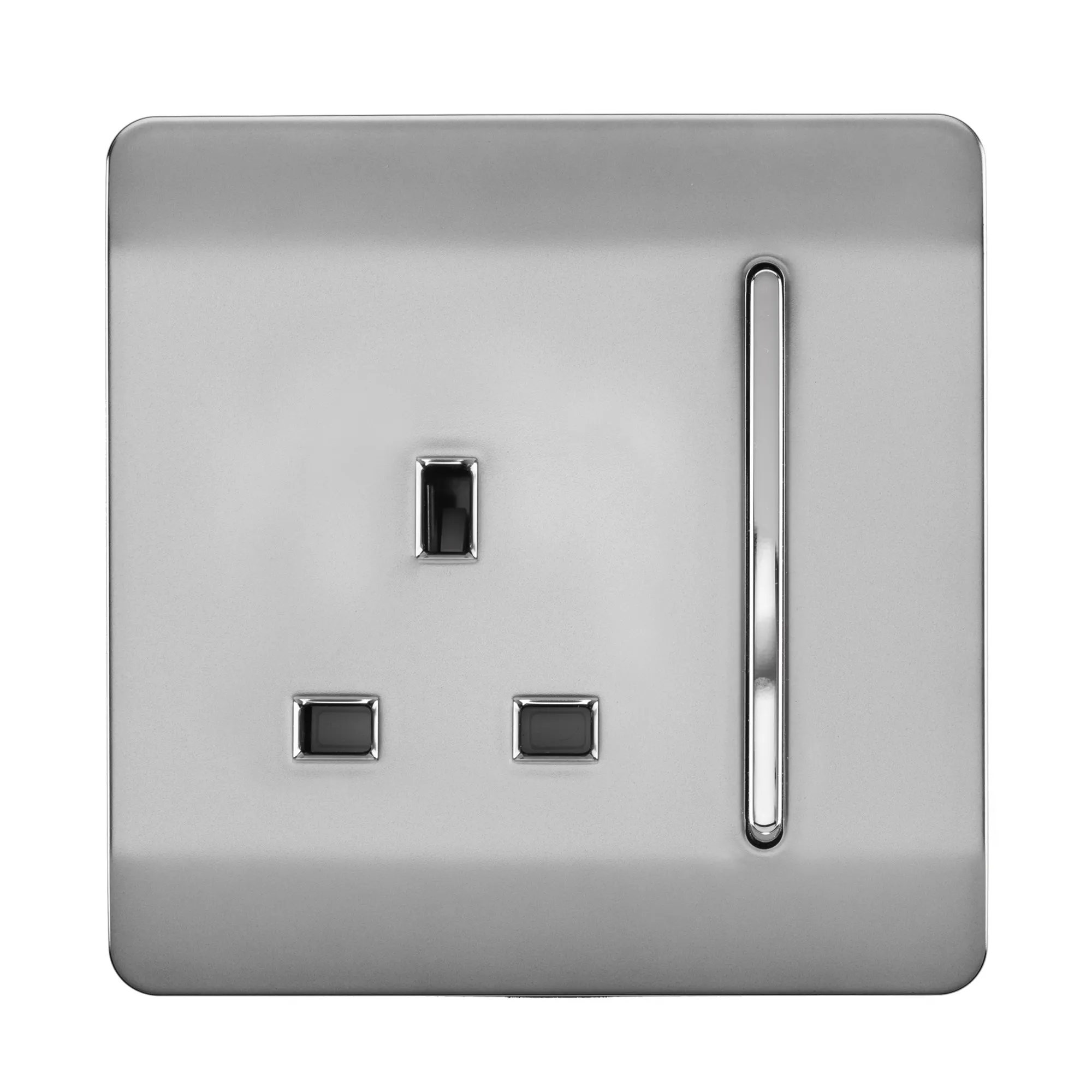 ART-SKT13BS  1 Gang 13Amp Switched Single Socket Brushed Steel